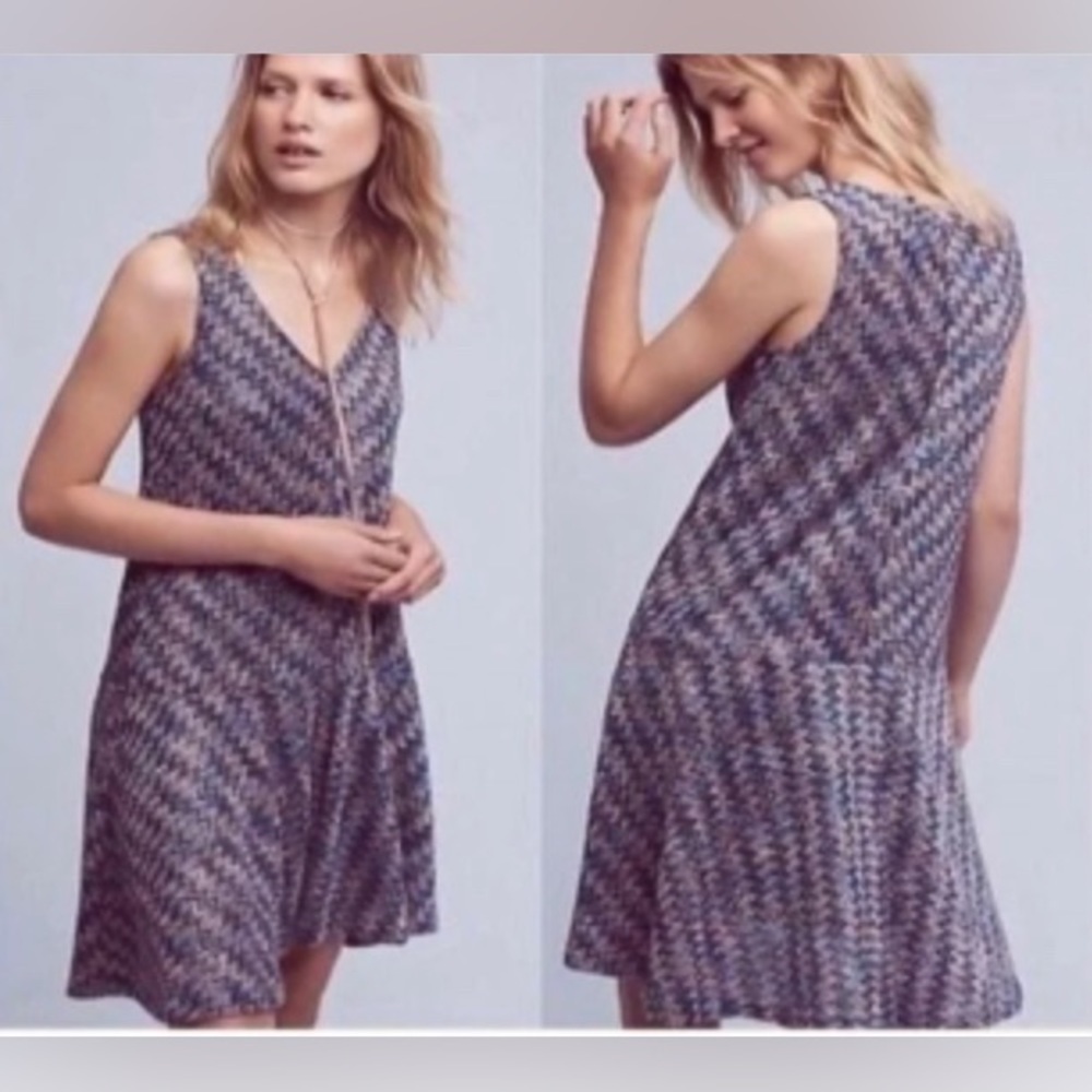 Anthropologie Maeve Westwater Knit Drop Waist Dress, Size L